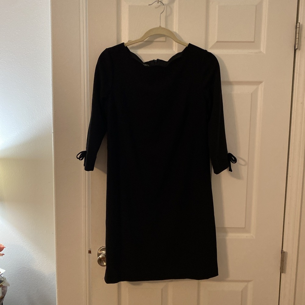 Talbots Black Shift Dress‎ Knee Length 3/4 Sleeves 4P